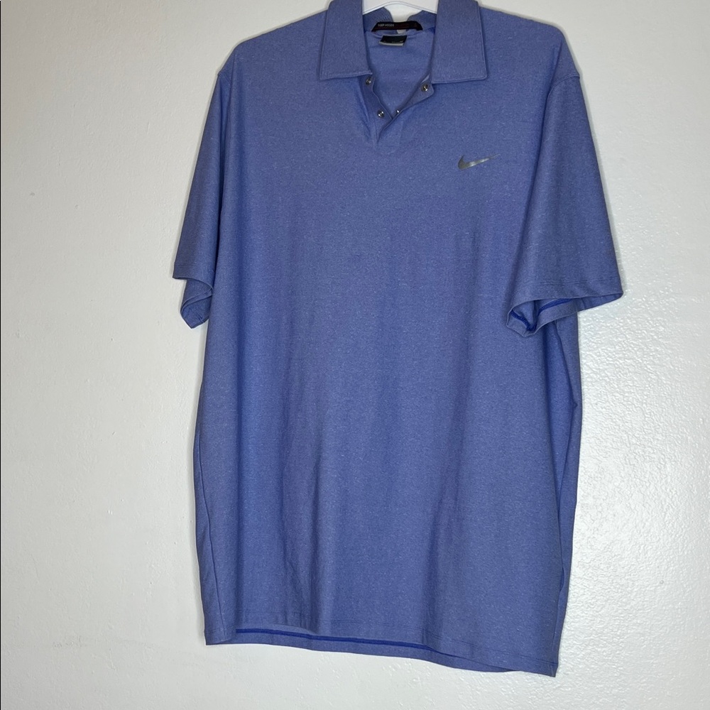 Nike tiger woods lavander Blue Polo Shirt Classic Design Sz XL